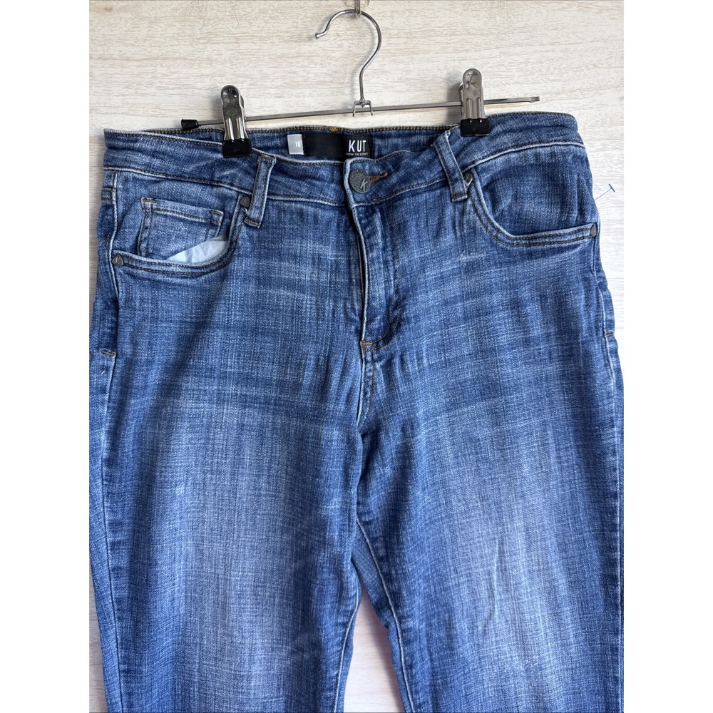 KUT from the Kloth women's blue denim cropped jeans Straight Leg Lauren Sz 10 - Picture 3 of 10